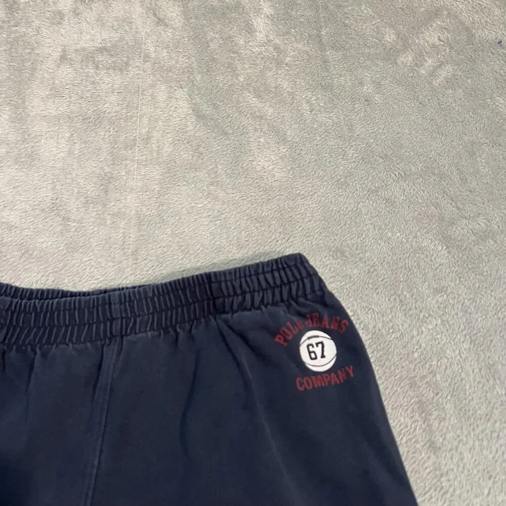 Vintage Polo Jeans Co Track Pants Mens Medium Navy Snap Stripe 90s